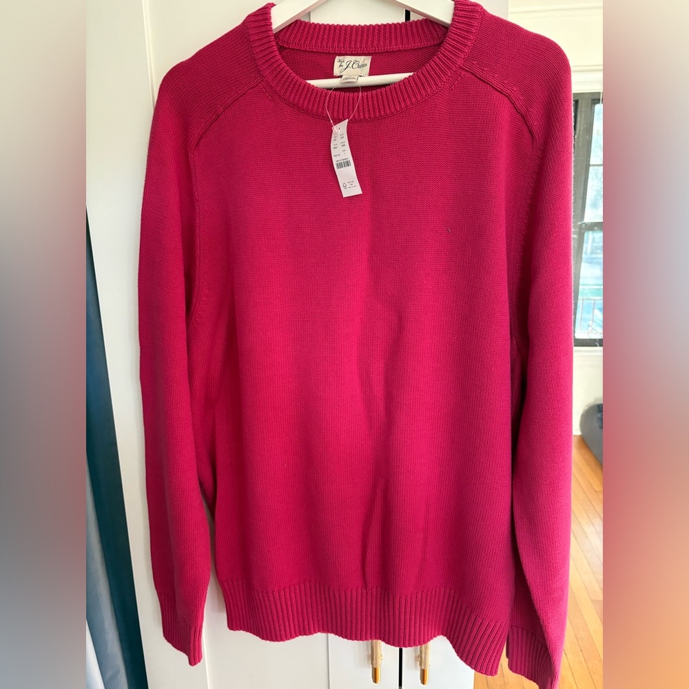 J. Crew heritage cotton sweater NWT pink